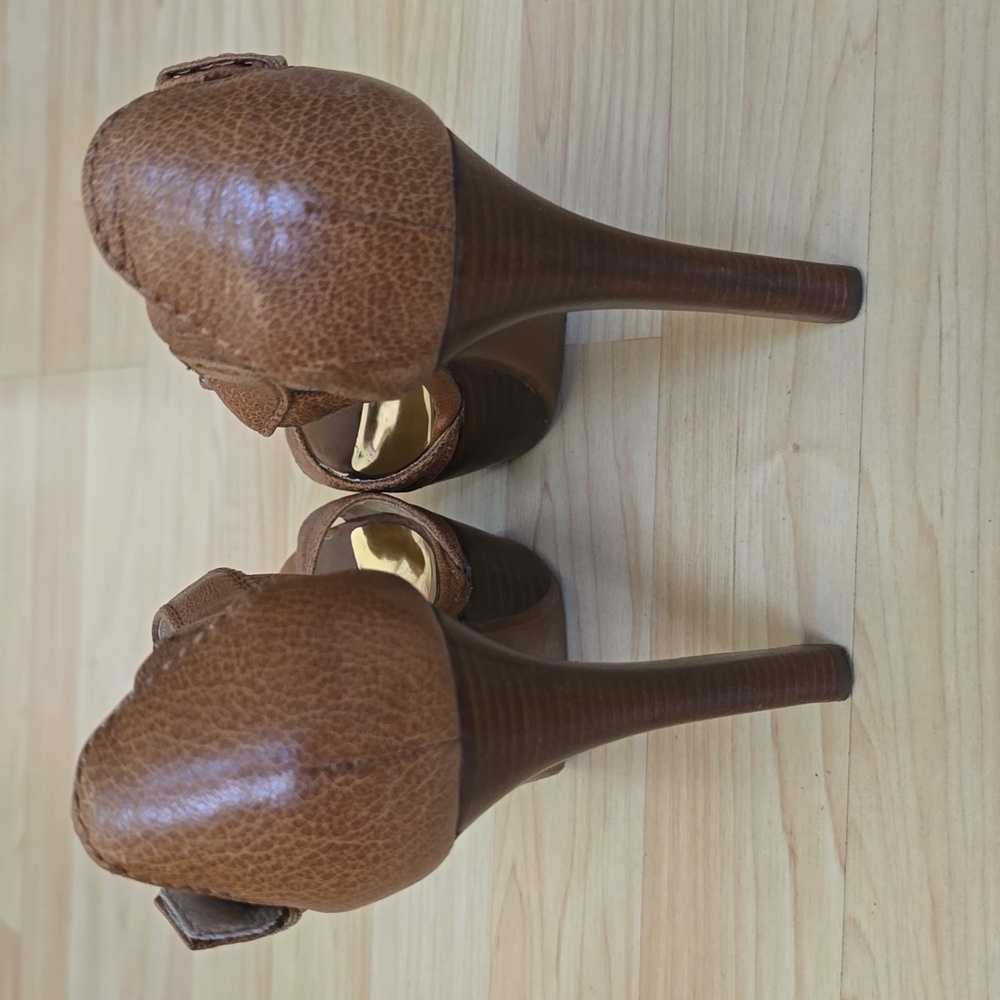 Michael Micheal Kors Elegant Brown Platform High Heel Sandals Size 6 - Picture 12 of 14